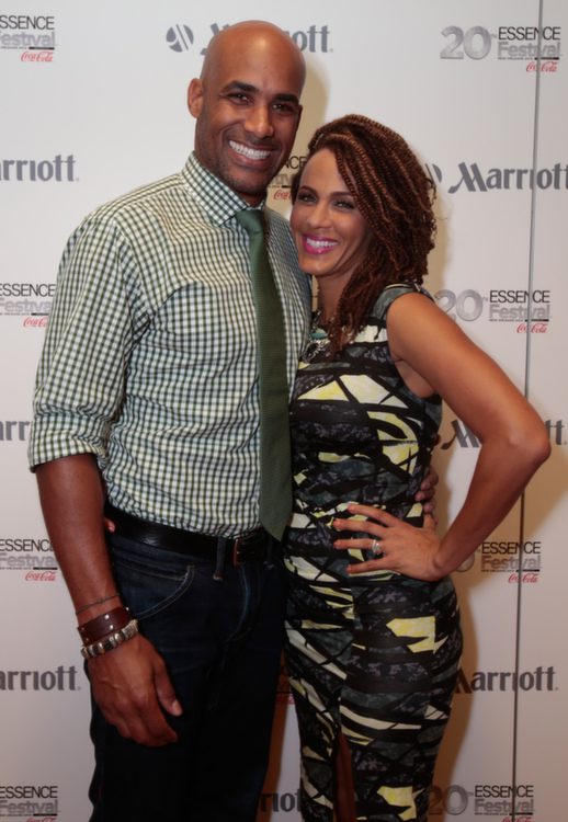  Boris Kodjoe and Nicole Ari Parker strike a pose for Totally Tripping Panel Discussion during ESSENCE Festival 