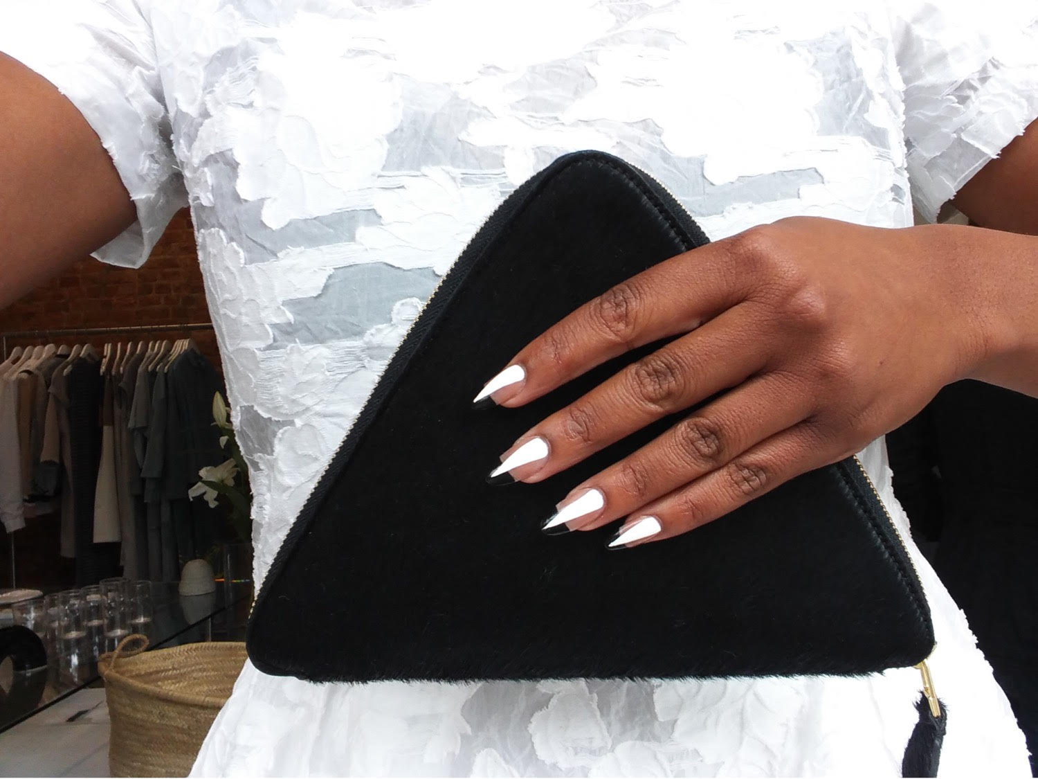 Create This Geometric Monochrome Manicure In Three Steps #ManiMonday