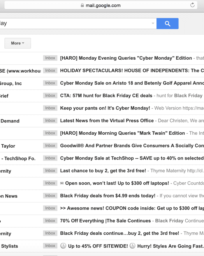 Rid Your Inbox Of Those Pesky Black Friday + Cyber Monday Sales Emails In Seconds